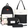 Fashion 4 in 1 Women's Backpack Bag - Travel Backpack - Schoolbags - Shoulder Bags - Stationery Bags - Handbags - Image 2